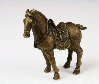 中式古典馬銅漢馬實心銅馬復古銅器馬到成功辦公室桌面擺件收藏品