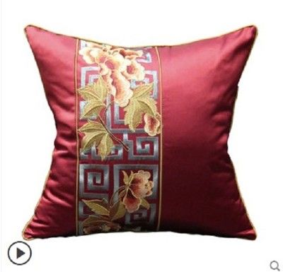 中式紅木沙發奢華繡花大抱枕含芯床頭靠墊套辦公室靠枕靠包