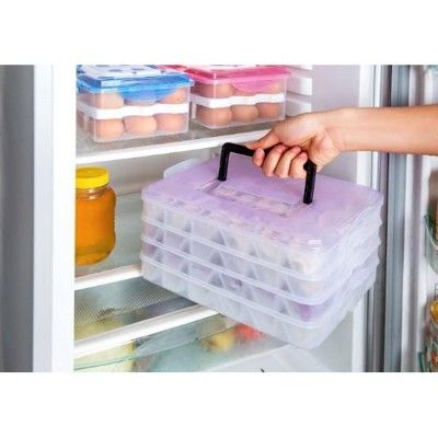 水餃收納盒速凍分格盒子托盤廚房放餃子盒冰箱塑料保鮮盒