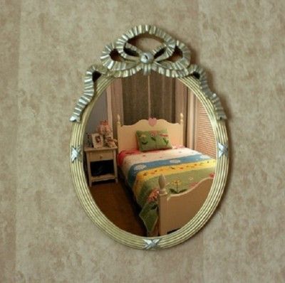 歐式複古橢圓形壁掛鏡浴室鏡子化妝鏡美容鏡儀容鏡梳妝鏡裝飾鏡子