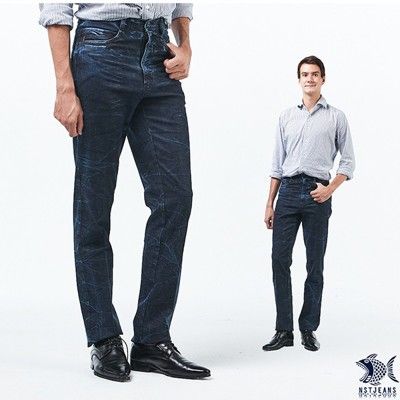 【NST Jeans】男牛仔褲 中腰直筒 水波紋刷色 清澈透藍 390(5648)