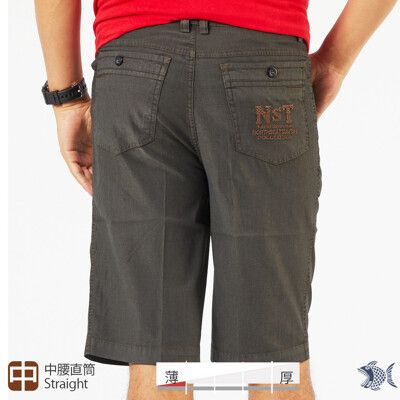 【NST Jeans】夏季薄款 咖啡系鐵灰色 吸排紗男短褲(中腰) 390(9595)