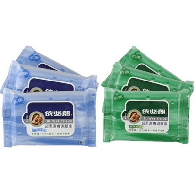 依必朗 抗菌超柔潔膚濕紙巾10片x3入/包-淡雅清香/綠茶清新