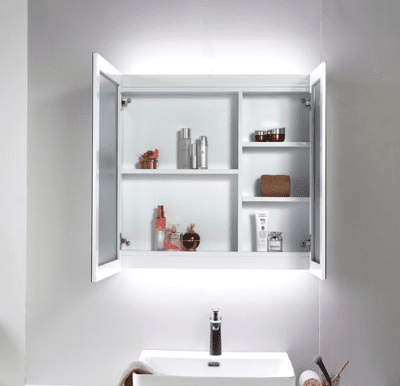 80*70*13CM 鏡櫃 LED浴室鏡 智能鏡箱 衛生間儲物櫃太空鋁鏡面櫃帶燈 洗手間置物櫃收納櫃