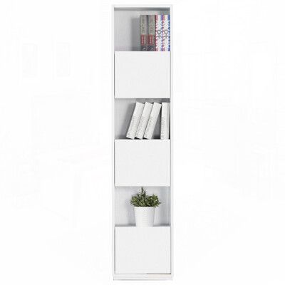 【obis】布拉格1.35尺白色三單門書櫃