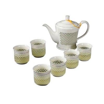 【現貨】茶具組 泡茶組 7頭玲瓏陶瓷茶具組 茶具 泡茶 功夫茶 陶瓷壺 家用泡茶組 興雲網購