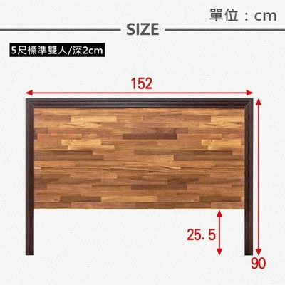 【原森道傢俱職人】嚴選質感木框5尺床頭片(工業風)免組裝 雙人床 床底 床頭箱 防潮 台灣製