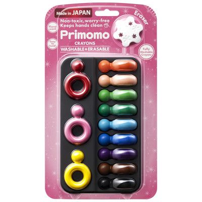 【Primomo】普麗貓趣味蠟筆12色(戒指) - 附橡皮擦