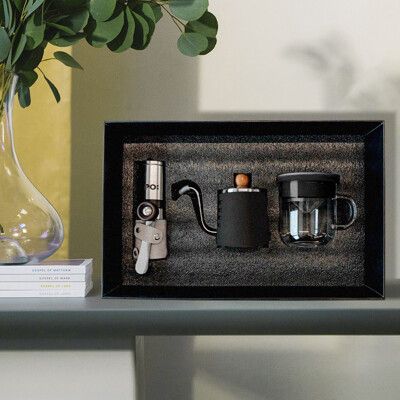 【PO:Selected】手沖咖啡三件禮盒組2.0(咖啡壺/玻璃杯350ml-/咖啡磨2.0)