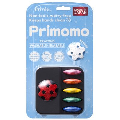 【Primomo】普麗貓趣味蠟筆6色(花瓣) - 附橡皮擦