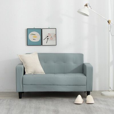 IDEA-莫迪柔和色調皮革雙人沙發/三色可選
