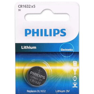 飛利浦 Philips CR2032 CR2025 CR1632 3v 鈕扣電池 遙控器電池 5顆裝