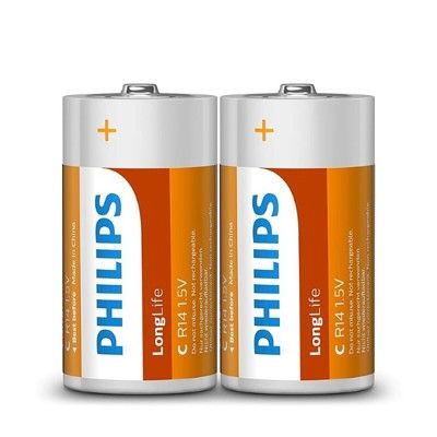 Philips 飛利浦 碳鋅電池 乾電池 c 2號電池 2顆一入