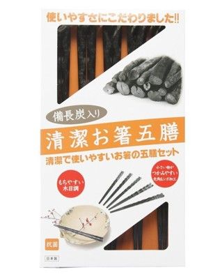 日本品牌【伊原企販】備長炭五入筷組