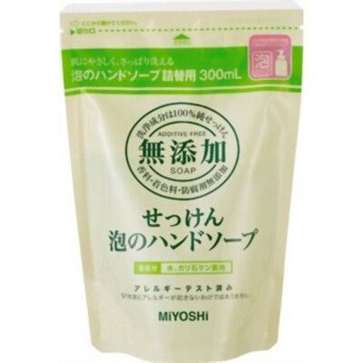 日本【MIYOSHI】無添加 泡沫洗手補充包 300ml