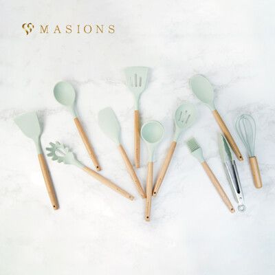 【MASIONS 美心】維多利亞 皇家料理矽膠配件豪華12件組-翡翠綠