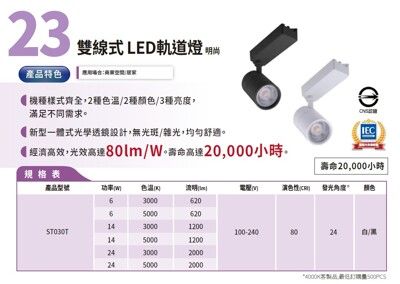 Philips 明尚 雙線式 LED軌道燈 ST030T 6W 100-240V 一體式 投射式 投