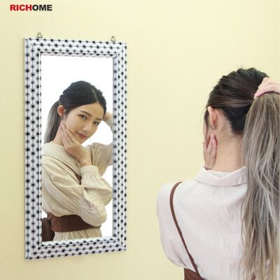 【RICHOME】維多利亞56CM24.5CM時尚壁鏡/化妝鏡/裝飾鏡/網美鏡-2色 (台灣製)