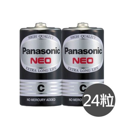 公司貨【國際牌Panasonic】碳鋅電池2號C電池24顆 盒裝(1.5V黑錳電池/乾電池