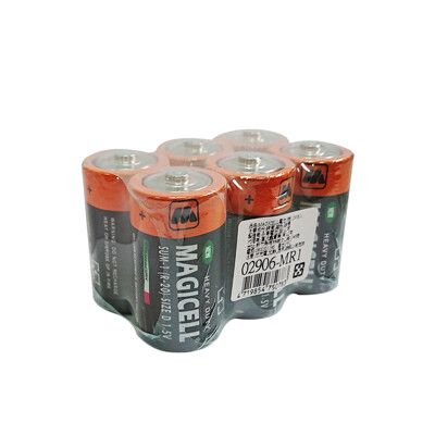 【無敵強MAGICELL】1號D碳鋅電池 6顆裝/入 (R-20錳乾1.5V乾電池 黑錳 一般電池)