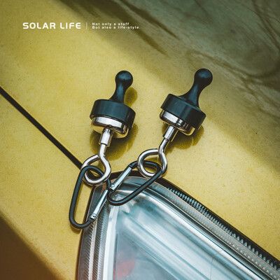 索樂生活 Solarlife 多功能強力磁鐵掛勾+D扣/2入組 強力磁鐵扣環 露營磁鐵 天幕磁鐵掛鉤