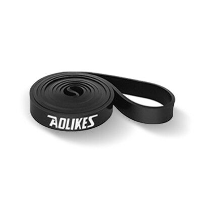 AOLIKES 重訓健身瑜珈彈力拉力帶208cm 黑 11-30kg 阻力帶拉力圈 高彈力乳膠 彈性