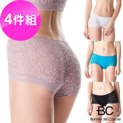 【法國BC】皇家精品法式雕花蕾絲內褲(4件組)