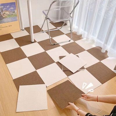 日式DIY方塊拼接地毯(20片裝) 自黏地墊 自由拼接裁剪 寵物防滑地墊 寵物止滑墊 地墊 地毯