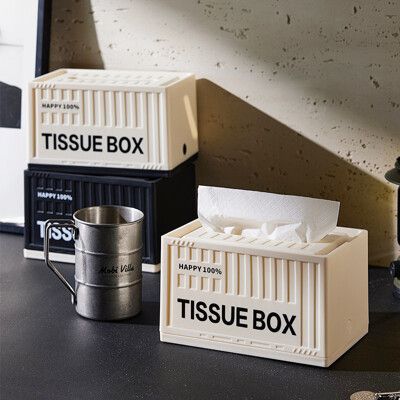 個性工業風升降紙巾盒 可壁掛 抽紙盒 面紙盒 居家裝飾 衛生紙盒(適合100抽以下)