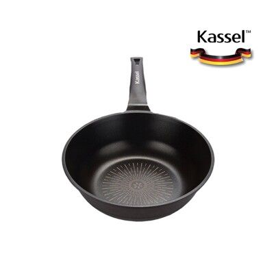 韓國Kassel 鑽石超導熱不沾輕炒鍋-28cm(瓦斯爐、電磁爐適用款、不挑爐具)